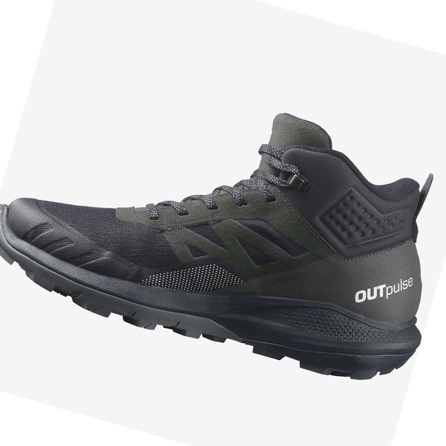 Salomon OUTPULSE MID GORE-TEX Erkek Yürüyüş Ayakkabısı Siyah | TR 3541RVD